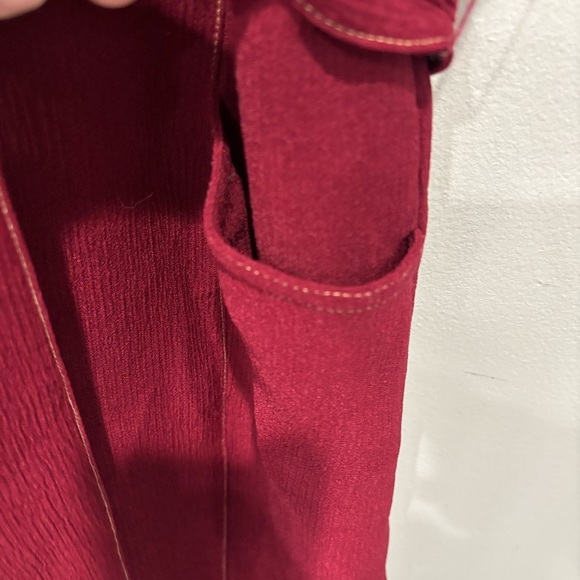 Anthropologie Greylin Bordo Jumpsuit Belted Maroon Red Pockets Size SP - Picture 7 of 12
